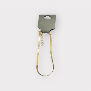 Gold Tone Stainless Steel Herringbone Chain Bracelet